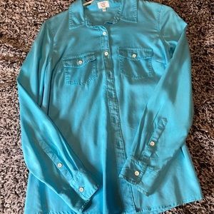 Blue button blouse, extra small